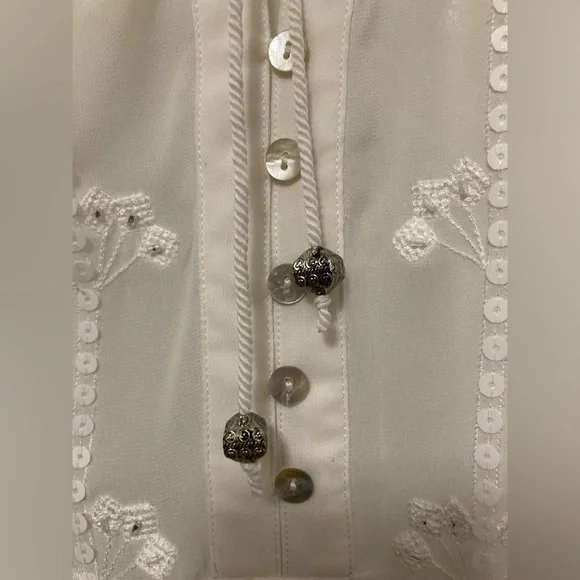 Lane Bryant 22-24 sheer white peasant blouse - Picture 5 of 7